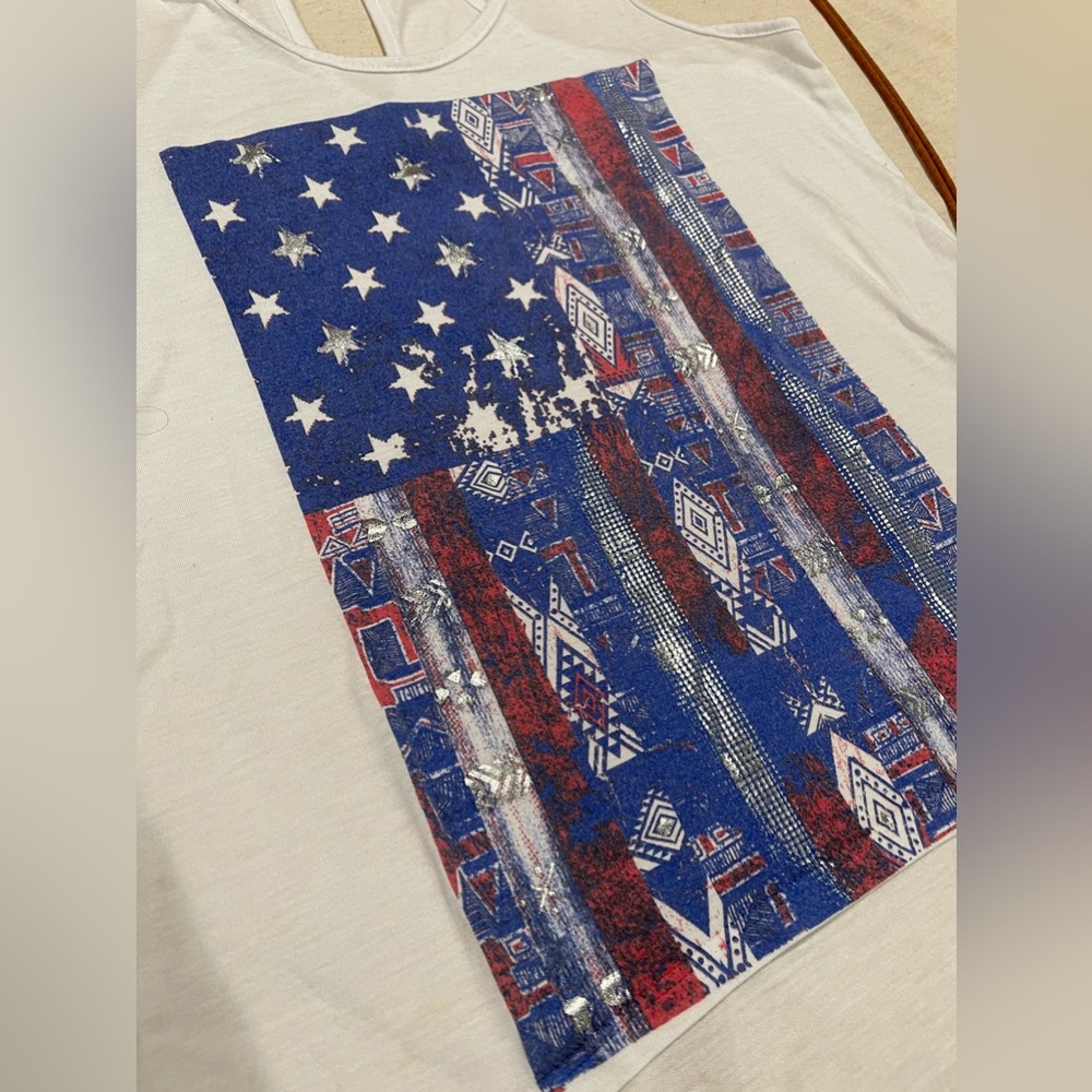 American flag tank top
